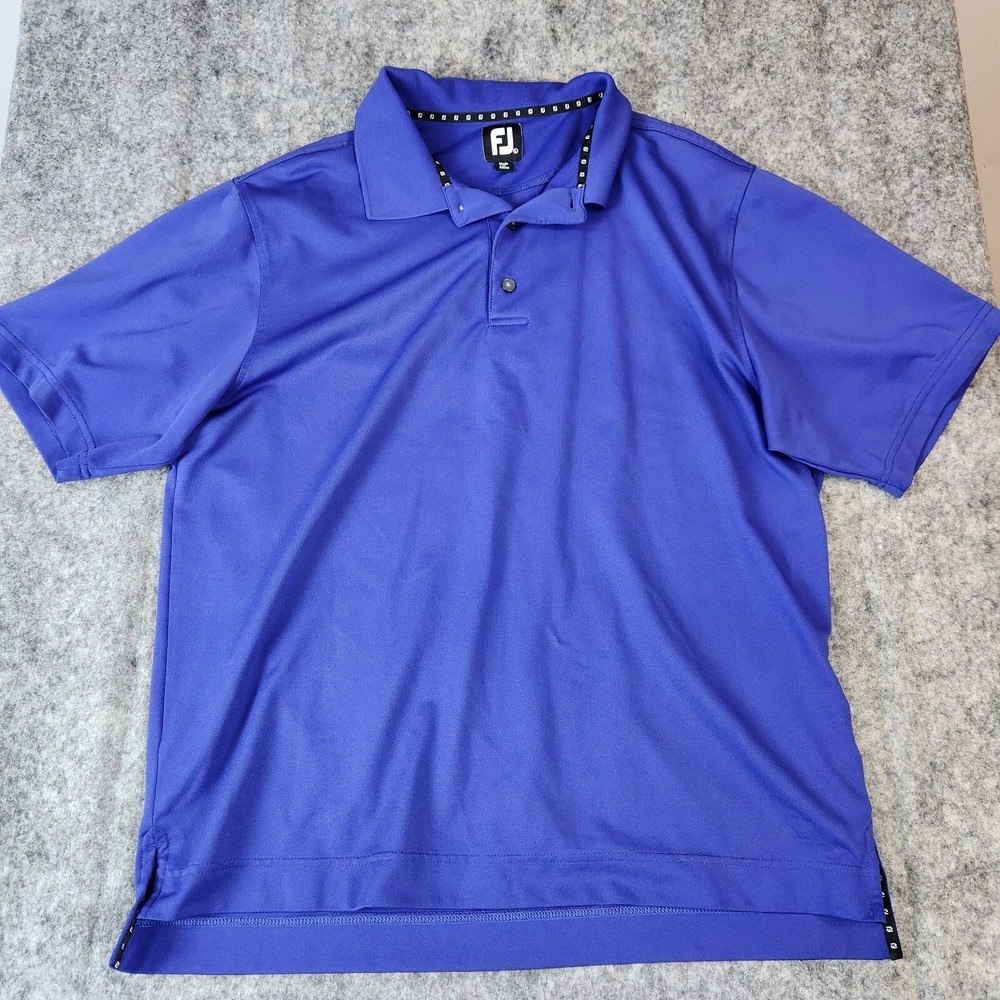 FootJoy Polo Shirt Men L Blue Short Sleeve Golf Performance Athletic Breathable‎